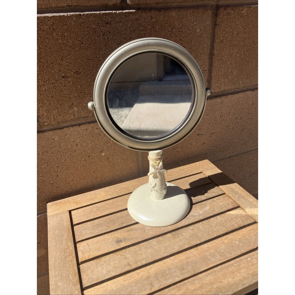 Beach Theme Star Fish Tropical Vanity Mirror Table Top 2 Side Magnify